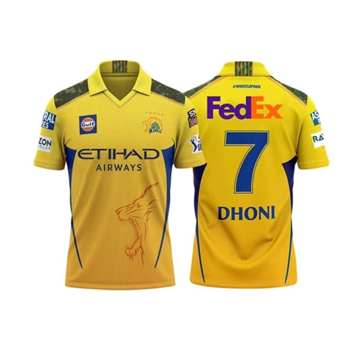 Sports Chennai Thala Dhoni 7 CSK Jersey 2024