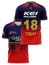 RCB Jersey Virat Kohli 18 Cricket Team Half Sleeve Jersey 2024 for Boys and Men