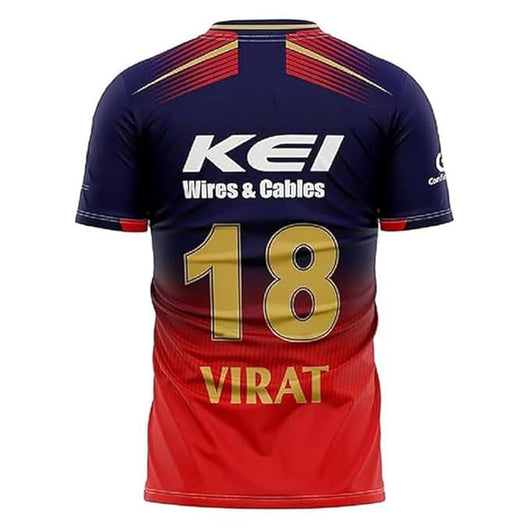 RCB Jersey Virat Kohli 18 Cricket Team Half Sleeve Jersey 2024 for Boys and Men