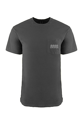 OHANA Waves Pocket Tee, Charcoal